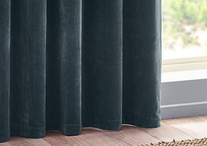 Heavy Chenille Eyelet, Marine - Ready Made Curtains - Image 6